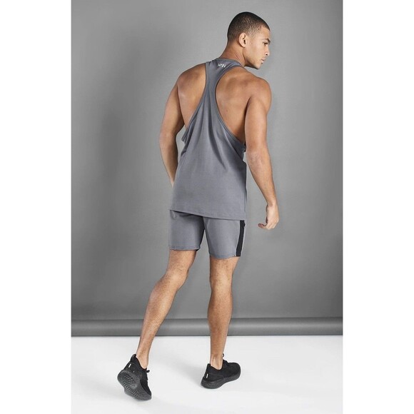 Boohoo Man Active Racer Men's Gray Tank Top 100% Polyester Size L - Picture 2 of 7